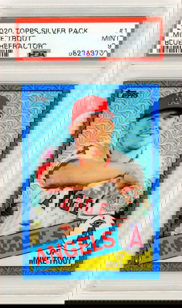 2020 Topps Silver Pack #1 Mike Trout Blue Refractor PSA 9 MINT!