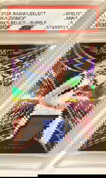 2018 Luka Doncic Select Sparks Purple Prizm PSA 10 #62/99