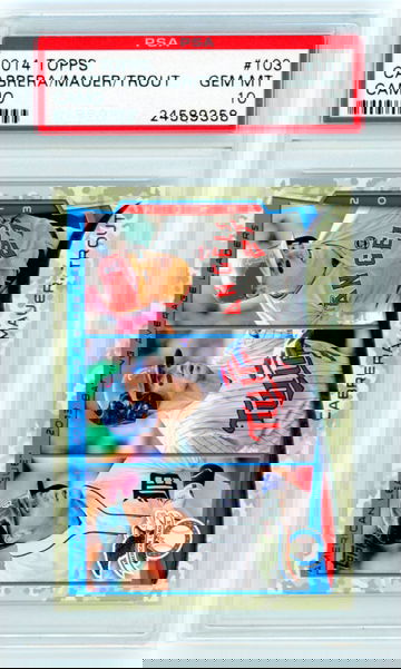 2014 Topps #103 Cabrera/Mauer/Trout Camo PSA 10 GEM MINT!