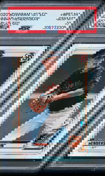 2020 Bowman 1st Edition Gunnar Henderson Sky Blue PSA 10