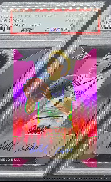 LaMelo Ball 2018 Leaf Metal Draft Auto PSA 9 Pink 11/20