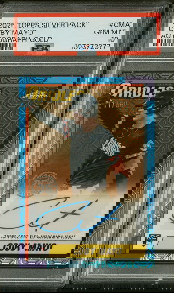 2025 Topps Silver Pack Gold Coby Mayo #CMA RC Auto /50 PSA 10