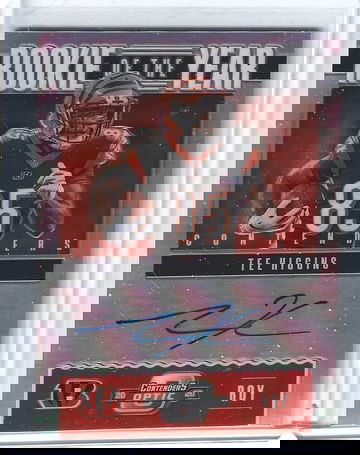 TEE HIGGINS 2020 CONTENDERS OPTIC ROOKIE OF THE YEAR AUTOGRAPH AUTO #34/99