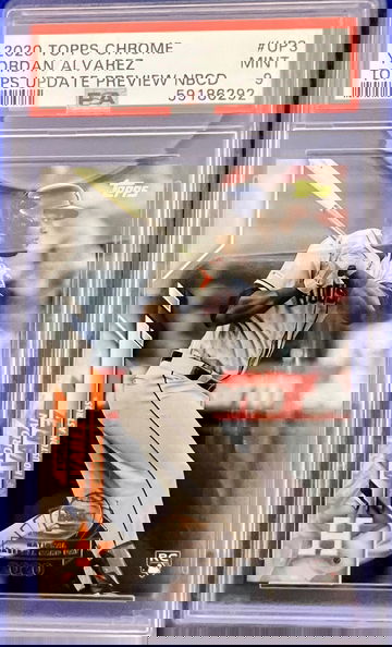 2020 Topps Update National Preview SP Yordan Alvarez PSA 9 Mint RC Short print Rookie Astros