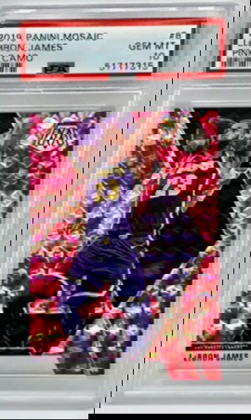 GEM MINT 10 2019 Panini Mosaic 8 Lebron James Pink Camo