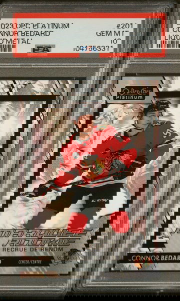 Connor Bedard Liquid Metal OPC Platinum #201 PSA 10
