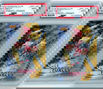 2018 Stadium Club #SF_MT Mike Trout Special Forces Orange 2 Card Lot! Both PSA 9's!
