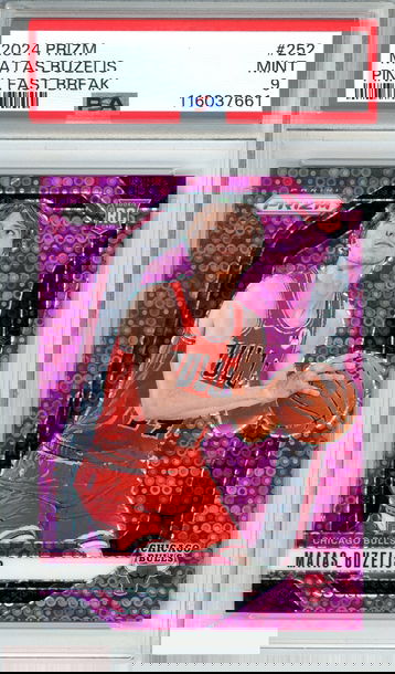 2024 PANINI PRIZM MATAS BUZELIS #252 PINK FAST BREAK RC 44 OF 50 PSA 9 MINT