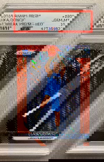 LUKA DONCIC 2018 FAST BREAK RED PRIZM #/125 PSA 10