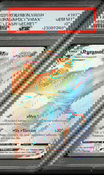 2020 Pokemon Sword and Shield Rebel Clash Dragapult Vmax #197 PSA 10