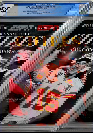 Patrick Mahomes Chiefs Super Bowl Champs ESPN Magazine On Demand Reprint CGC 9.8