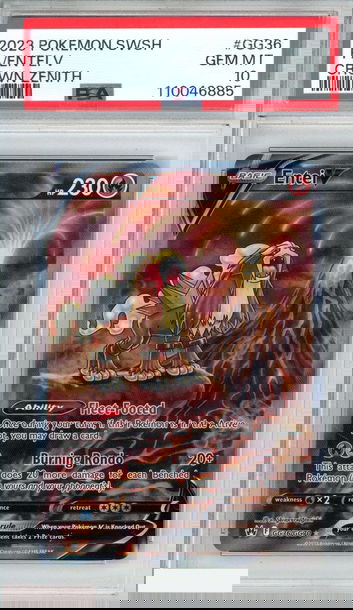 2023 POKEMON SWORD AND SHIELD CROWN ZENITH FA ENTEI V #GG36 PSA 10 GEM MT