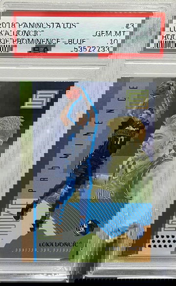 2018 Panini Status Luka Doncic Rookie Prominence Blue PSA 10