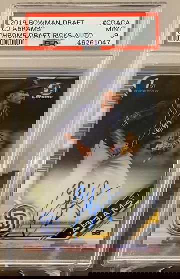 CJ ABRAMS 2019 Bowman Chrome Draft Base Auto PSA 9 MINT