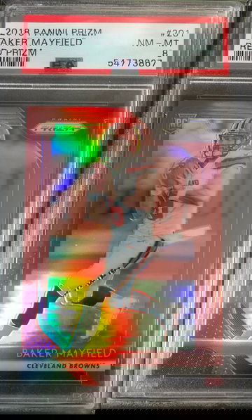 2018 Baker Mayfield Prizm Red Refractor  Rookie PSA 8