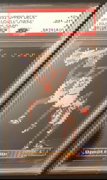 1992 Upper Deck Trade Card Shaquille O'Neal #1b PSA 8 NM-MT