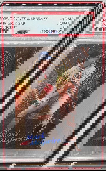 1998 Stadium Club Triumvirate Luminescent #T11A Mark McGwire Refractor PSA 9