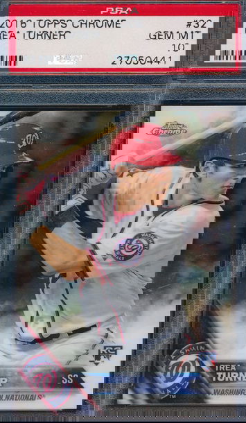 2016 Topps Chrome 32 Trea Turner RC PSA 10 GEM MT 0441