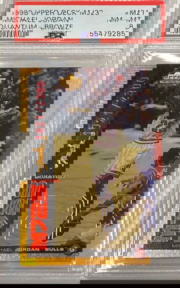 1998 UPPER DECK MJ23 MICHAEL JORDAN #M21  QUANTUM BRONZE PSA 8