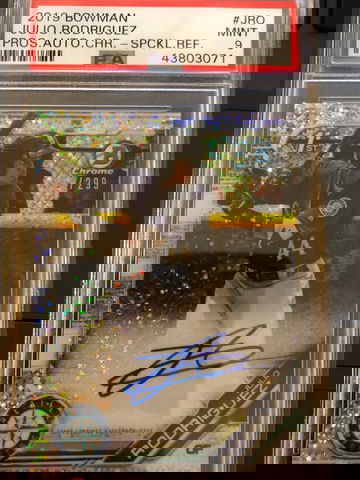 Julio Rodriguez 2019 Bowman Chrome Speckle Auto #219/299 PSA 9
