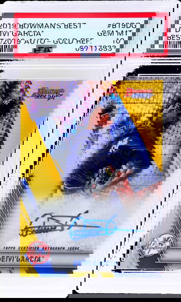 2019 Topps Bowman's Best Gold Refractor Deivi Garcia #B19DG Auto /50 PSA 10