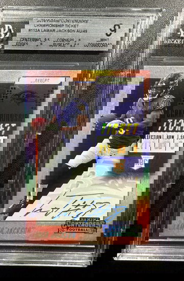 2018 Panini Contenders Championship Ticket Lamar Jackson Rc Auto 1/49 Bgs 9 