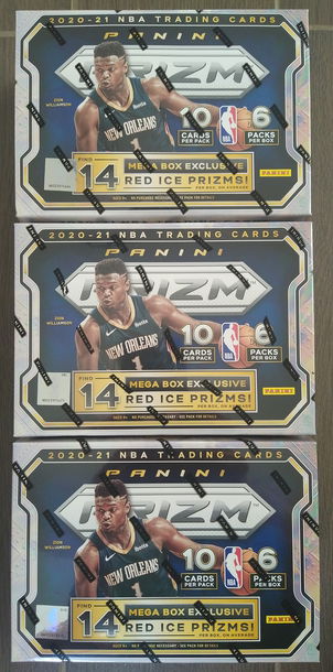 3X 2020-21 Panini Prizm NBA Mega Boxes - Target Red Ice Prizms