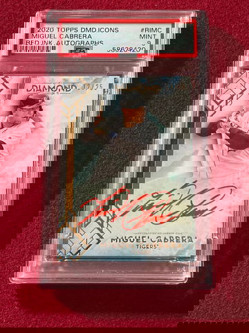 2020 Miguel Gabrera Topps Diamond Icons Red Ink Auto /25 PSA 9 POP 1