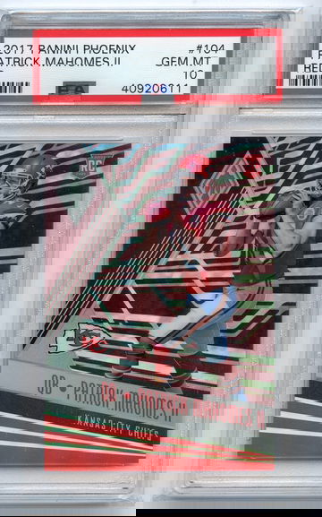 PATRICK MAHOMES 2017 PANINI PHOENIX #104 Rookie Red /299 PSA 10 Refractor 