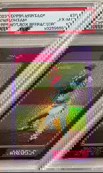 2023 TOPPS HERITAGE #20 SHOHEI OHTANI CHR-PRPHOT BOX REFRACTOR EX-MT