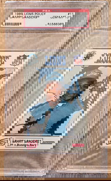 1989 Lions Police (Oscar Mayer) #11 Barry Sanders PSA 10