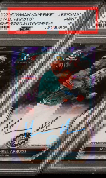 2023 1st Bowman Chrome Sapphire Michael Arroyo Auto  PURPLE 1/10 PSA 9