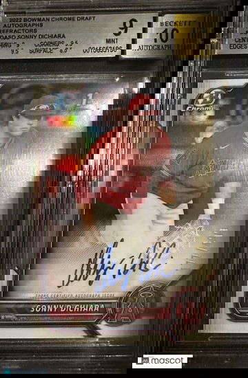 Sonny Dichiara 2022 Bowman 1st Draft Chrome Refractor Auto #/499 Angels BGS 9/10