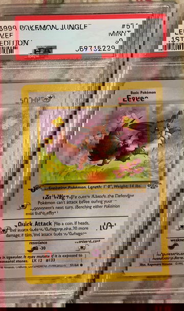 1999 Pokémon Jungle 1st Edition Eevee #51 PSA 9