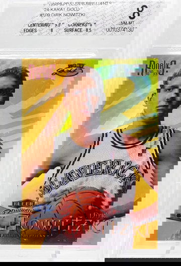 Dirk Nowitzki 1998 Fleer Brilliants 24kt gold Rookie RC /24 BGS 8