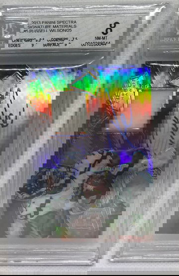 2013 Panini Spectra Russell Wilson Patch Auto /25 BGS 8