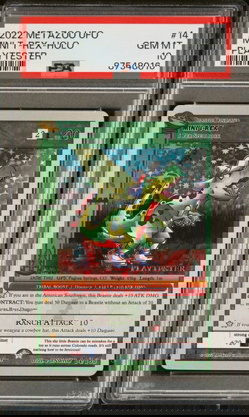 2022 Metazoo Ufo Playtester Mini T-Rex-Holo #14 PSA 10