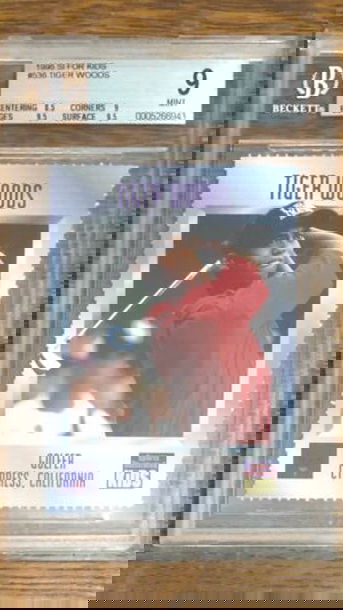 1996 S I for Kids #536 Tiger Woods RC BGS 9