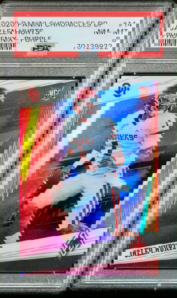 2020 Panini Chronicles Draft Jalen Hurts RC Phoenix Purple /99 PSA 8 NM-MT SP