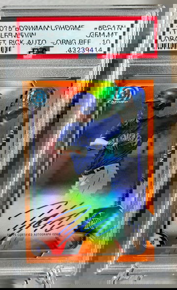 2015 Bowman Tyler Nevin Orange Refractor Auto PSA 10