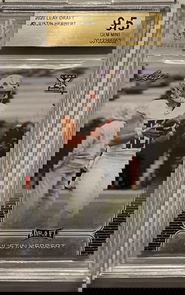 2020 Leaf Draft #3 Justin Herbert Rookie Card BGS 9.5 GEM MINT!