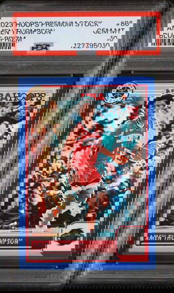 2023 Panini Hoops Premium Stock Blue Prizm Amen Thompson #86 RC /120 PSA 10