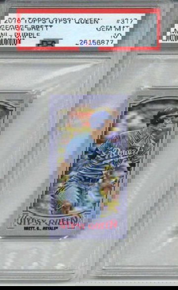 2016 TOPPS GYPSY QUEEN MINI PURPLE #317 GEORGE BRETT ROYALS PSA 10 LOW POP