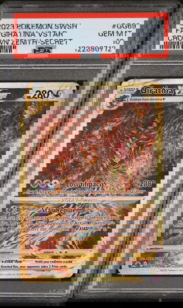 2023 Pokémon Sword & Shield Crown Zenith Giratina #GG69/GG70 Gold VSTAR PSA 10