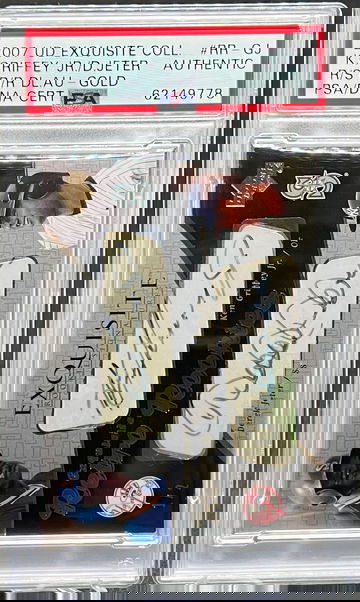 2007 Upper Deck Exquisite Ken Griffey Jr. & Derek Jeter 1/2 Retro Rookies RC AUTO #RR-GJ  PSA Yankees Mariners