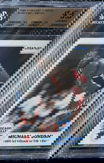 1985 Star Last 11 ROYs ROY’s #1 Michael Jordan Rookie RC BGS 9.5 GEM MINT w/ 10!