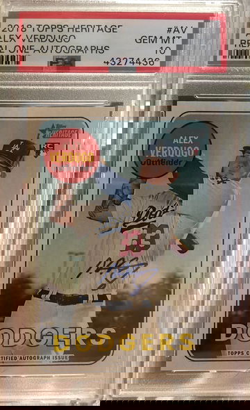2018 Topps Heritage Auto Alex Verdugo PSA 10