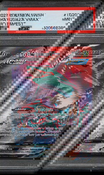 2022 Pokemon Sword and Shield Silver Tempest Trainer Gallery Rayquaza Vmax #TG20 PSA 9