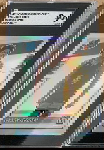 2021-22 Panini Chronicles Draft Pics Donruss Optic Silver Holo Prizm - Jalen Green RC - SGC 9 Mint MT