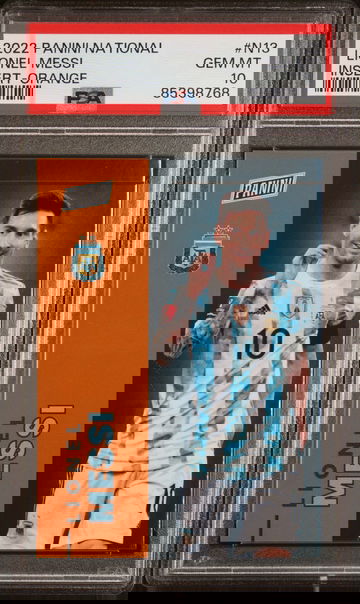 2022 Panini National Insert Orange Lionel Messi #N13 /199 PSA 10